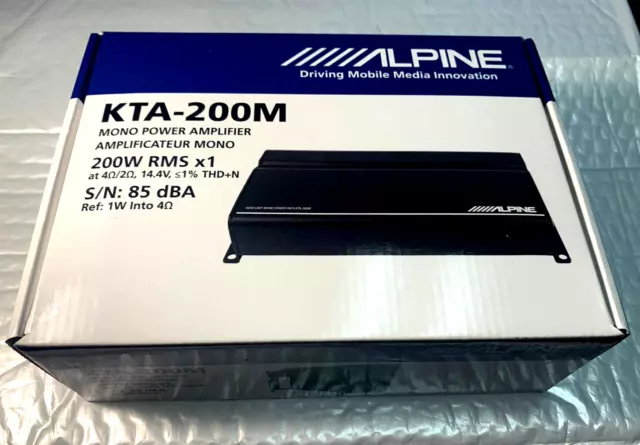 Alpine KTA-200M Monoblock Power Pack Class-D Amplifier 200W RMS Amp Mono NEW