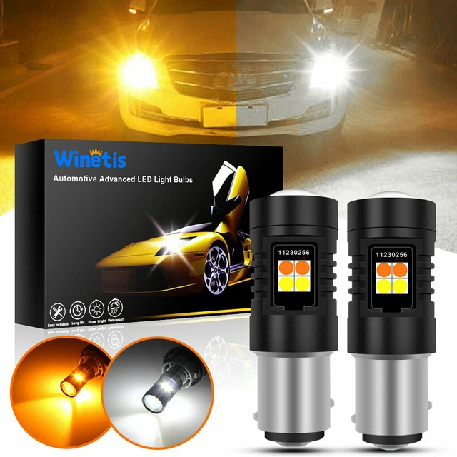 LED Amber White 1157 2357A Parking Light Turn Signal Light Bulbs for Kia Chevy