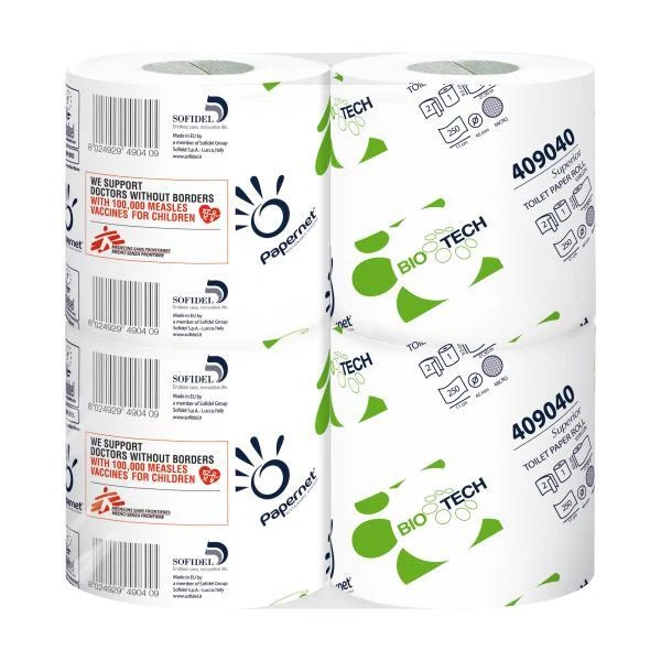 Carta igienica standard Bio Tech - 2 veli - 250 strappi - 15,5 gr - 9,5 cm x 27,