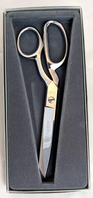 Vintage Gingher Pinking Shears w/Box G-7P Brazil Chrome Scissors Right  Handed