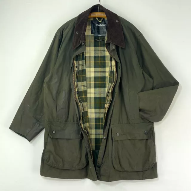Barbour A330 Border C46 Wax Jacket Mens XL Green Classic Waxed Country Coat