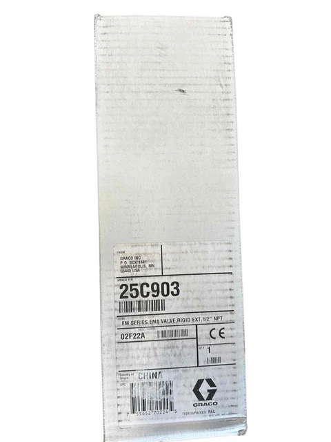 NEW GRACO Electronic Meter EM8 Valve Rigid Ext 1/2" NPT 25C903 Sealed Box