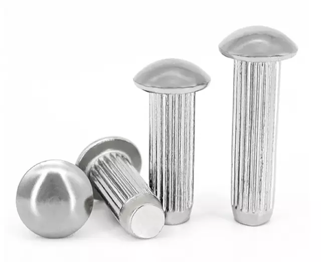 M4 M5 SUS304 Steel Knurled Rivets Half Round Head Solid River 6mm-20mm Length