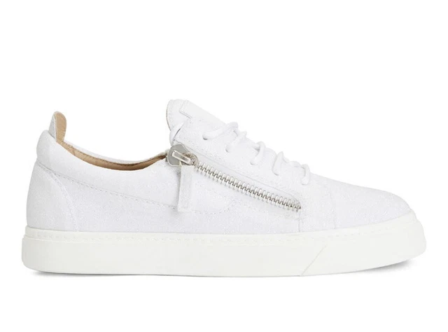 GIUSEPPE ZANOTTI MENS White Sneakers Size 9 RRP 520.00 Italian