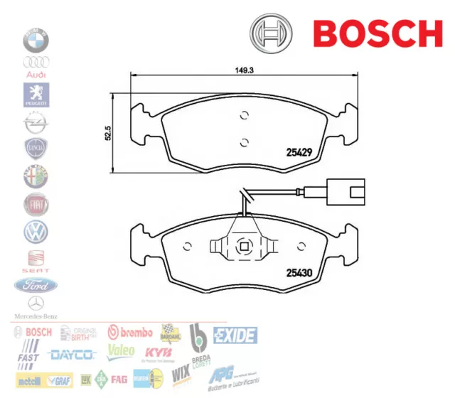 Pastiglie Freno Anteriori Bosch Fiat Punto 1.2 1.3 1.4 Evo 500 0.9 C 0986494463