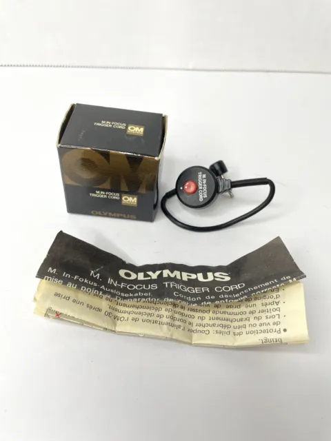 Olympus OM System M.IN-Focus Trigger Cord W/ Original Box & Instr - VINTAGE