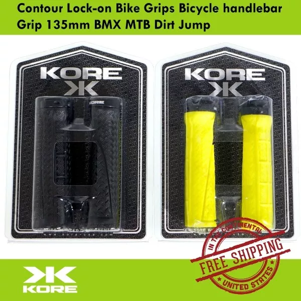 Kore Contour Lock-on Bike Grips Bicycle handlebar Grip 135mm BMX MTB Dirt Jump