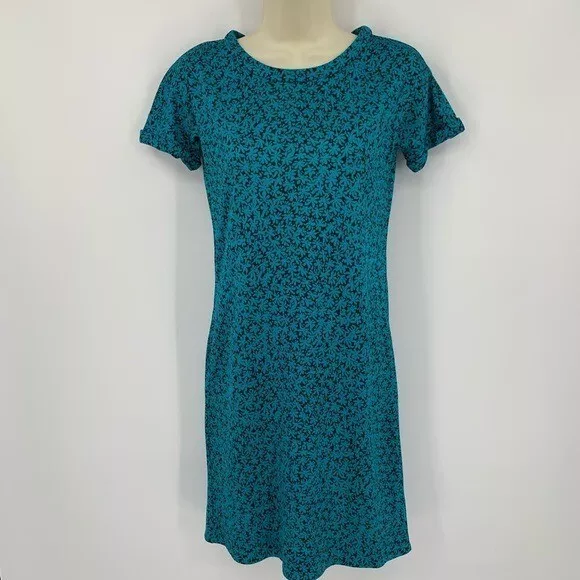 DVF Diane von Furstenberg Beth Meadow teal blue flower shift dress silk new 4