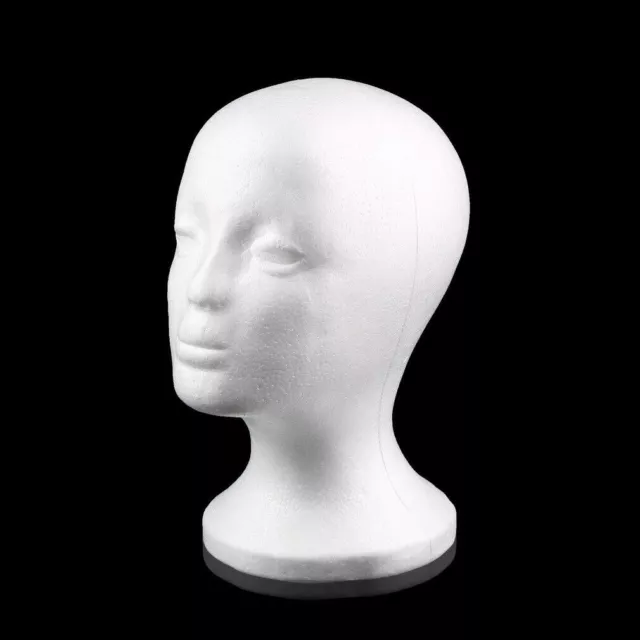 Polystyrene Female Display Mannequin Head Dummy Wig Stand Display Manikin Foam