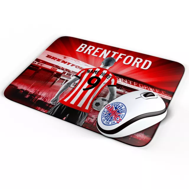 Personalised Brentford Mouse Mat Retro Football Office Work Pad Mens Gift AF23