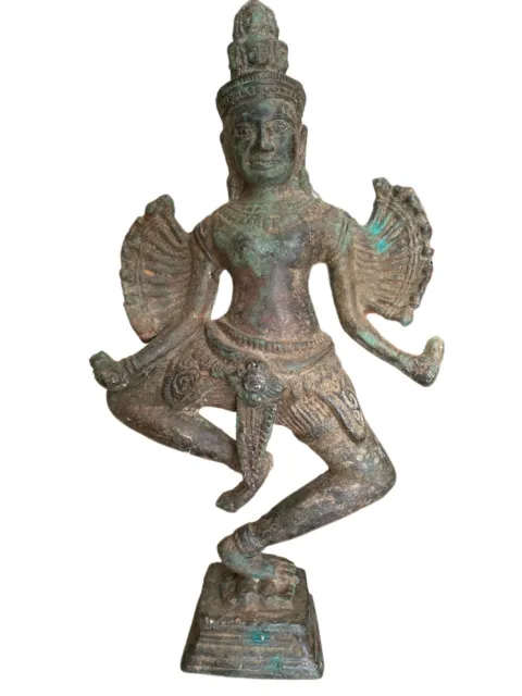 Khmer Bronze Bayon Brahma Hevajra Statue 26 Cm