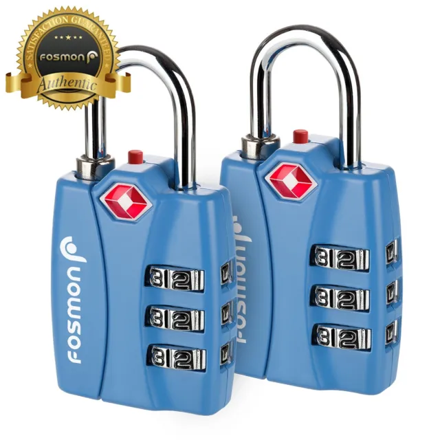 2x [TSA Accepted] 3 Digit Alert Indicator Travel Luggage Bag Lock Padlock Reset