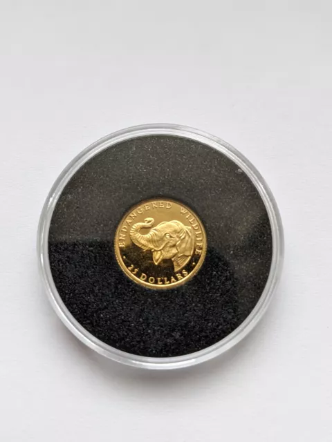 Münze - Gold 999 - - 1/25oz - 25 Dollars - Cook Islands 1990 - Elefant