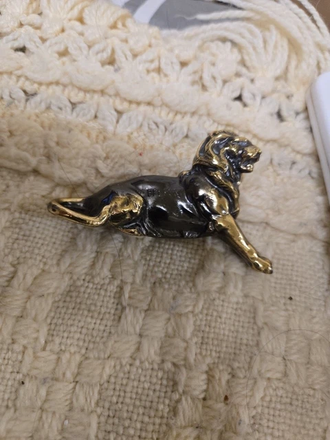 Broche Ancienne Lion De Belfort - Cuivrée Et Argentée, Bon état Occasion