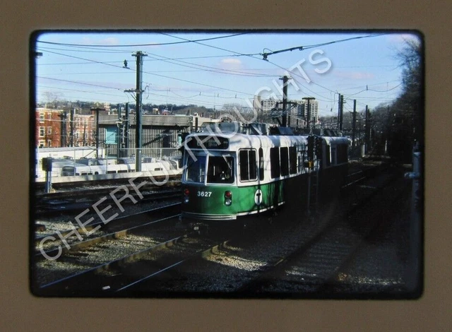 Original '86 Kodachrome Slide MBTA Boston Transit 3627 Trolley action    35C19