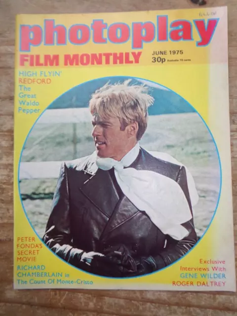 Photoplay Film Monthly June 1975 Robert Redford Gene Wilder Peter Fonda