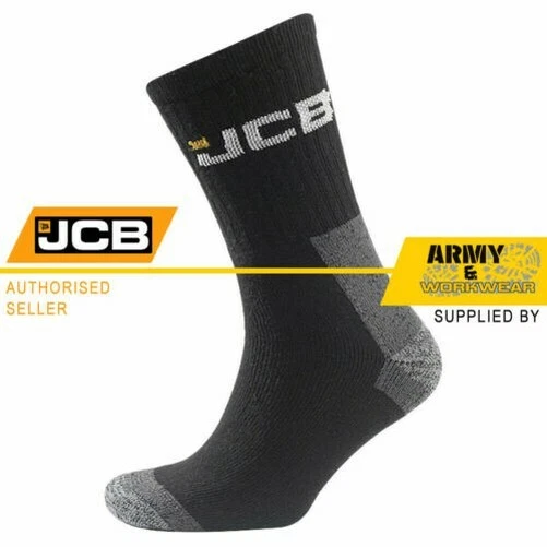 JCB Lavoro Abbigliamento Calzini 4 Paio Confezione Di Rinforzo Tacco Punta Per