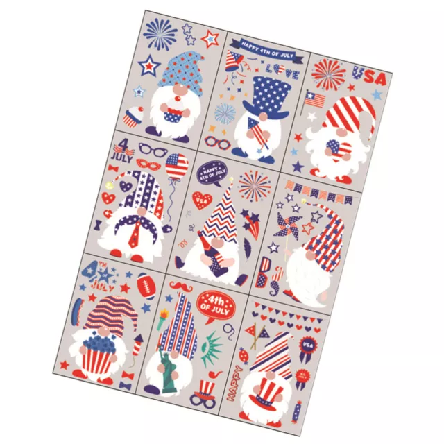 9 Sheets Gnomes Wall Stickers Independence Day Bathroom Glass Decor