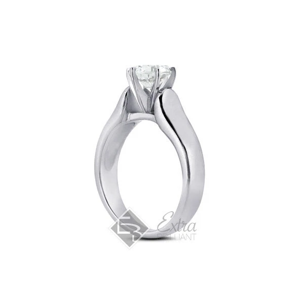 0.41ct H/VS2 Round Natural Certified Diamond Platinum Solitaire Engagement Ring