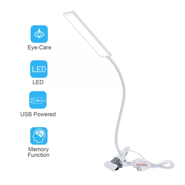 5W USB Clip-On Desk Lamp 48 LEDS Flexible Reading light Dimmable Table Lamps 2