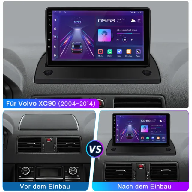 9''Android 12 Autoradio Für Volvo XC90 2004-2014 GPS Navi WIFI DAB Carplay 2+32G 3