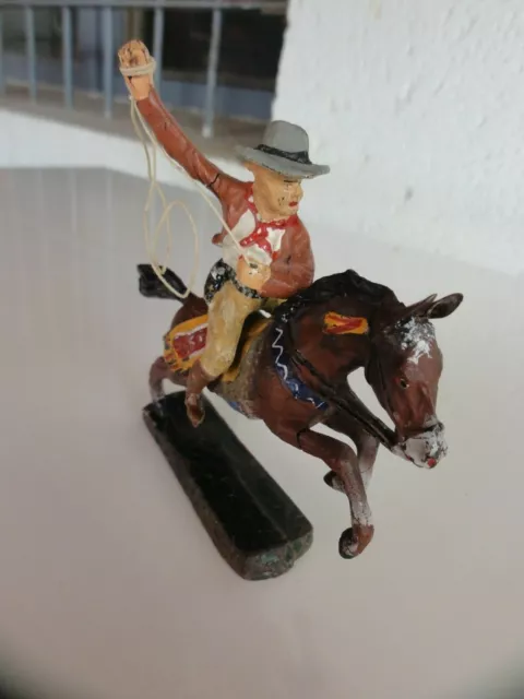 Cowboy mit Pferd Elastolin um 1930 Nr 1 2