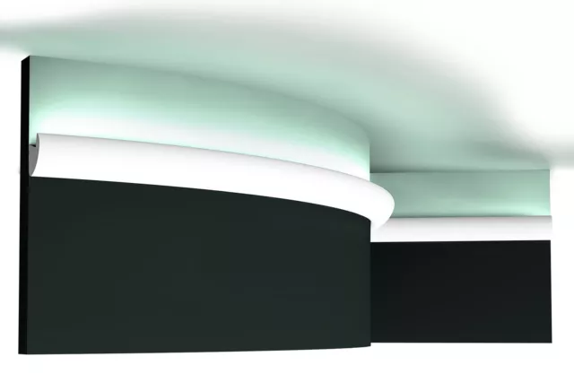 Orac Decor CX188F Cornice a Soffitto Poliuretano Flessibile Bianco 200x3,4x3 cm