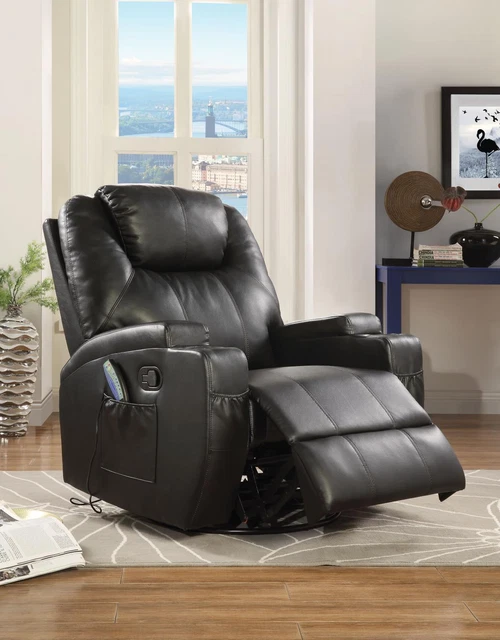 Acme Rocker Recliner with Swivel in Black Finish 59277