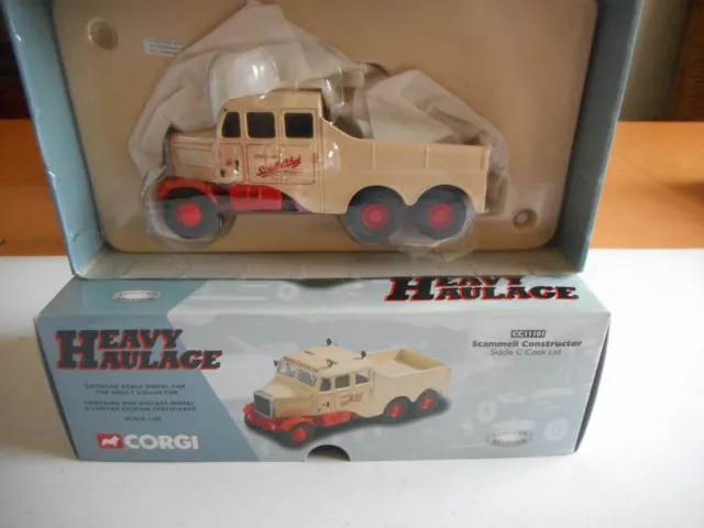 Corgi Heavy Haulage CC11101 Scammell Constructor Siddle Cook+Mir+ Lits+Cert +box