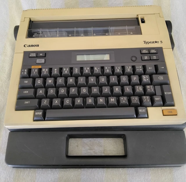 Machine à écrire Canon Typestar 3 – AZERTY – Vintage – Avec Boîte Et Rubans Neufs