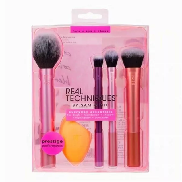 New Real Techniques Makeup Brushes Set Foundation Smooth Blender Sponges Puff