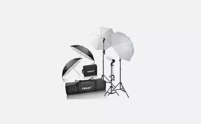 Emart Photo Video Portrait Studio Umbrella Lighting Kit 600W EM-ULK45