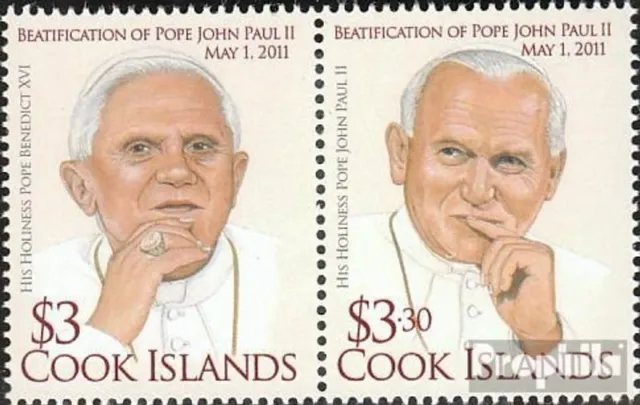Cookinseln 1722-1723 Paar (kompl.Ausg.) postfrisch 2012 Papst Johannes Paul II.