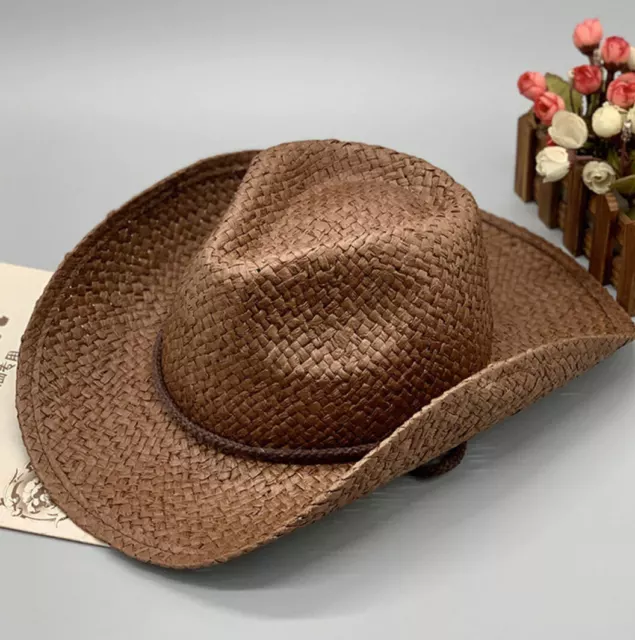 Unisex Men Women Paper Straw Cowboy Panama Hat