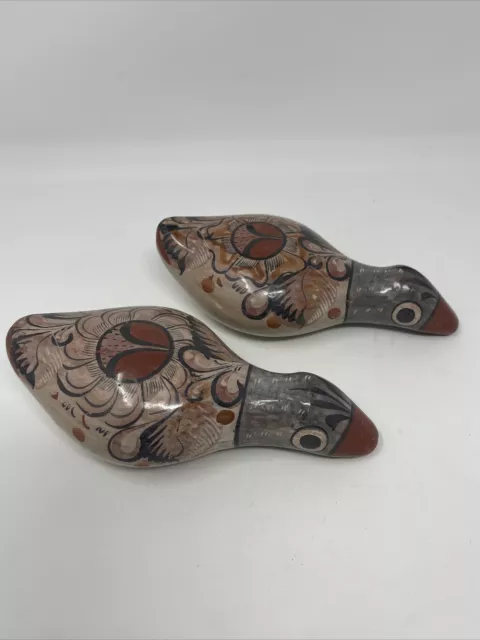 Vintage Mexican Tonala Geese Birds Pair