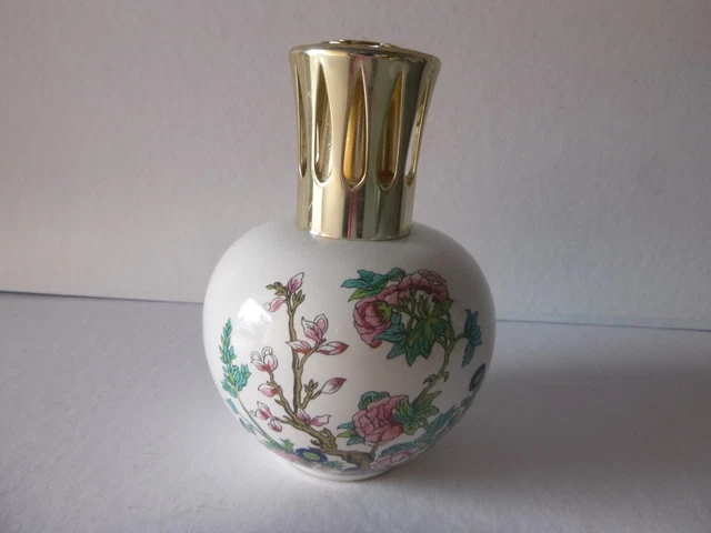 Lampe Berger Ancienne – Céramique Fleurs Grise, Hauteur 14cm, Bon état, Collection