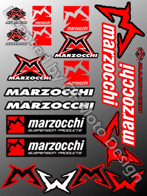 Marzocchi Fork Shock Helm Fahrrad Aufkleber Set Laminiert Stickers Decals