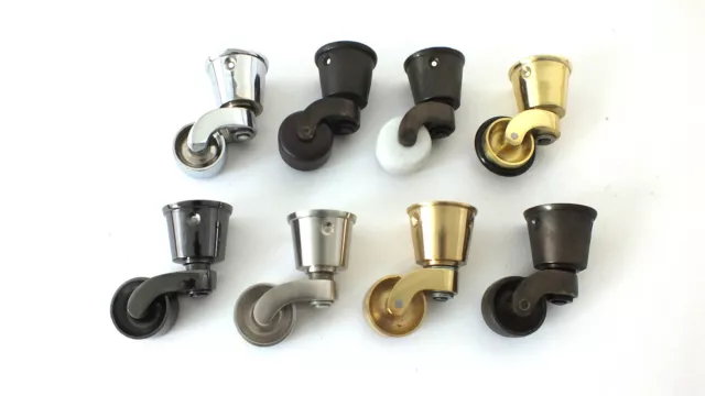 Solid Brass Castors Cup Fitting Brass Chrome Antique Ceramic Wheel Brass Castors