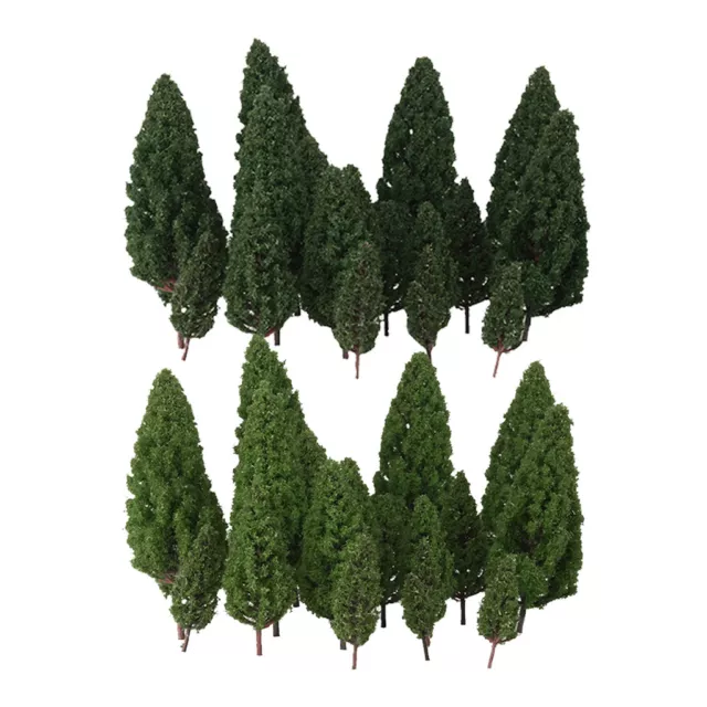 40pcs Green Trees Model Train Wargame Diorama Garden Scenery 1:100 HO OO