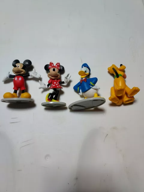 Vintage Mickey Minnie Mouse Donald Duck Pluto Figures Figurines Disney
