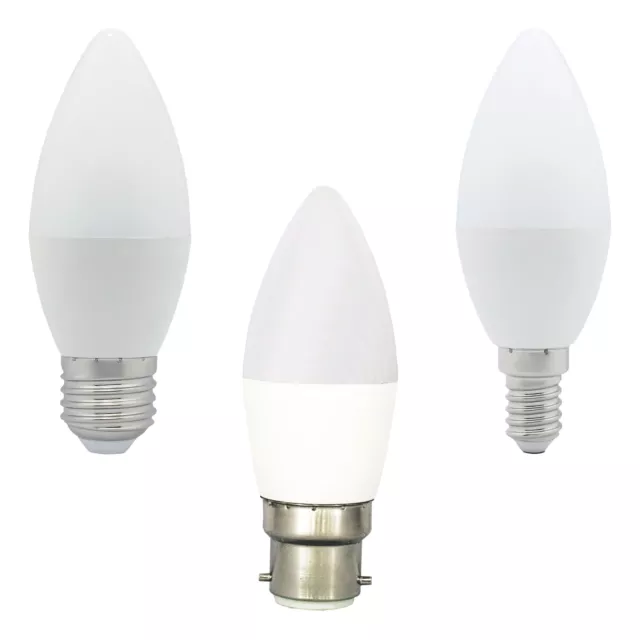 Opus 6W = 40W LED Candle Light Bulbs ES E27 SES E14 BC B22 Warm White / White