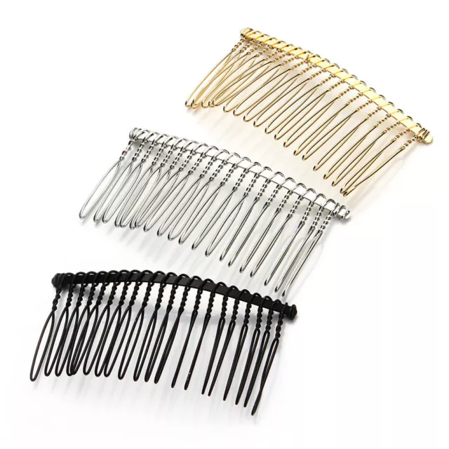 6pcs Blank Metal Hair Clips Side Combs 20 Teeth DIY Hair Jewelry Findings