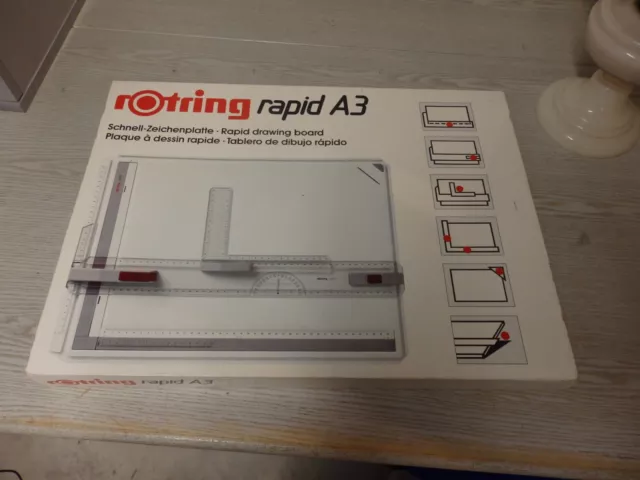 Zeichenplatte Rotring Rapid A3 + Lineal + Schrägsteller