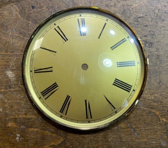 Vintage NOS Junghans 7" Clock Dial Face / Roman Numerals w Convex Glass Door