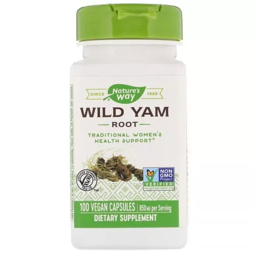 NATURE'S WAY - WILD YAM ROOT - 425 MG - 100 VEGAN CAPS - NEW STOCK - Expiry:2028