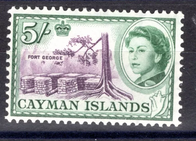 Cayman Is 1958 sg 177 5/- fort pictoral defin fine LM