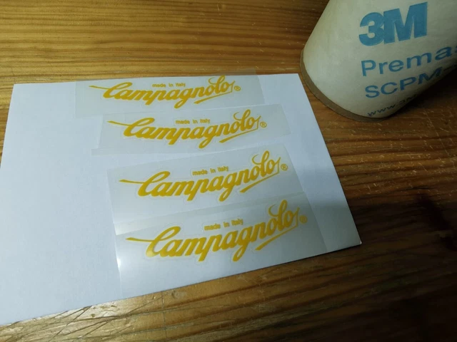 Kit decalcomanie per cerchio giallo logo Campagnolo x4 adesivi autocollant...