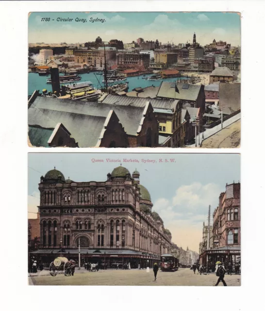 2 pcs TRAMS, COUNCIL WATER CART, QUEEN VICTORIA MARKETS & CIRC QUAY Australia