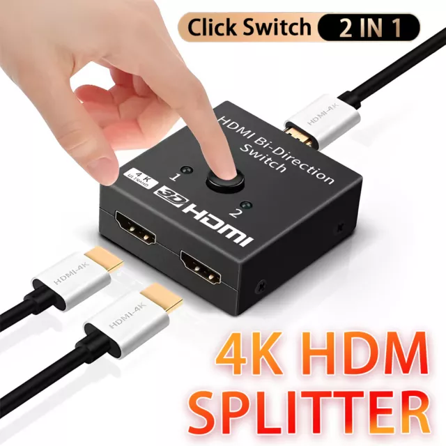 In Out 2 in 1 2.0 UHD 4K Bi Direction HDCP Hub Splitter 3D Switch Switcher HDMI