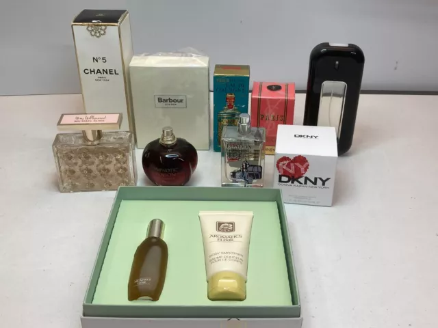Ladies 10x Fragrance /  Perfume Bundle - Partial Used - Chanel, DKNY, Barbour